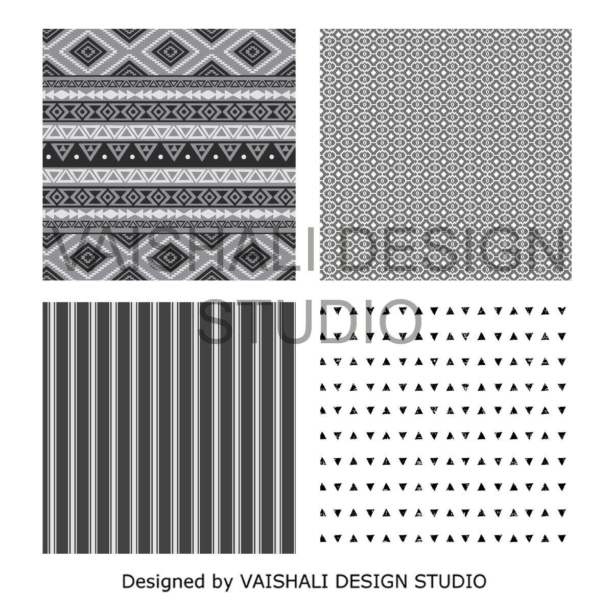 Kililm print, printable coasters, set of 4 designs, 3.8" x 3.8"