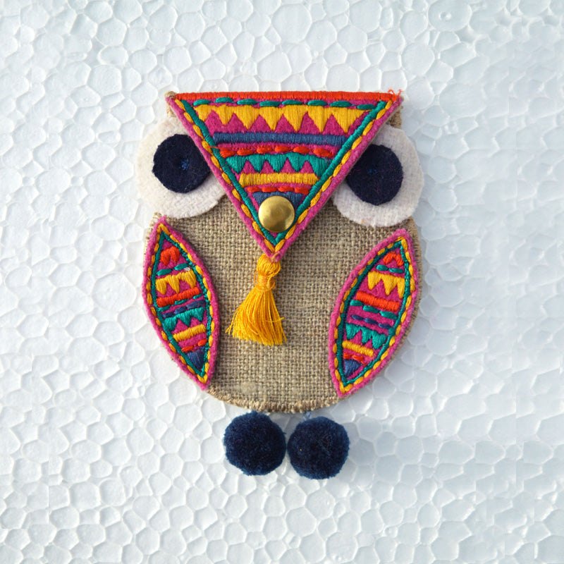 Owl coin bag, wire holder, handmade, gift, bohemian, moroccan size 4X3 inches