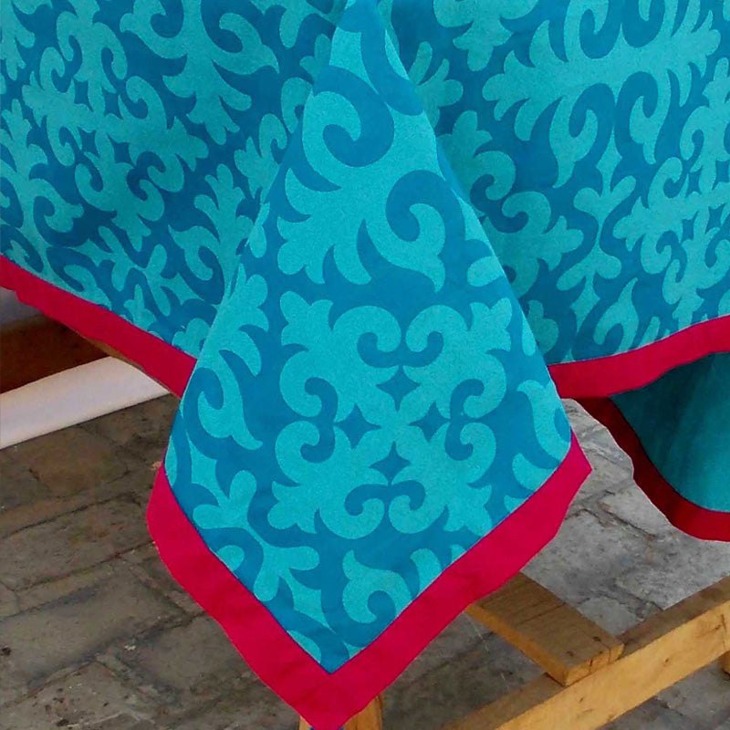 Table Cover- Shyrdak Turquiose Print