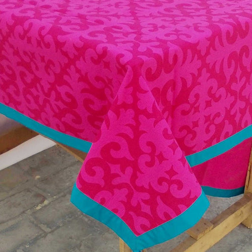 Table Cover- Shyrdak Bright pink Print