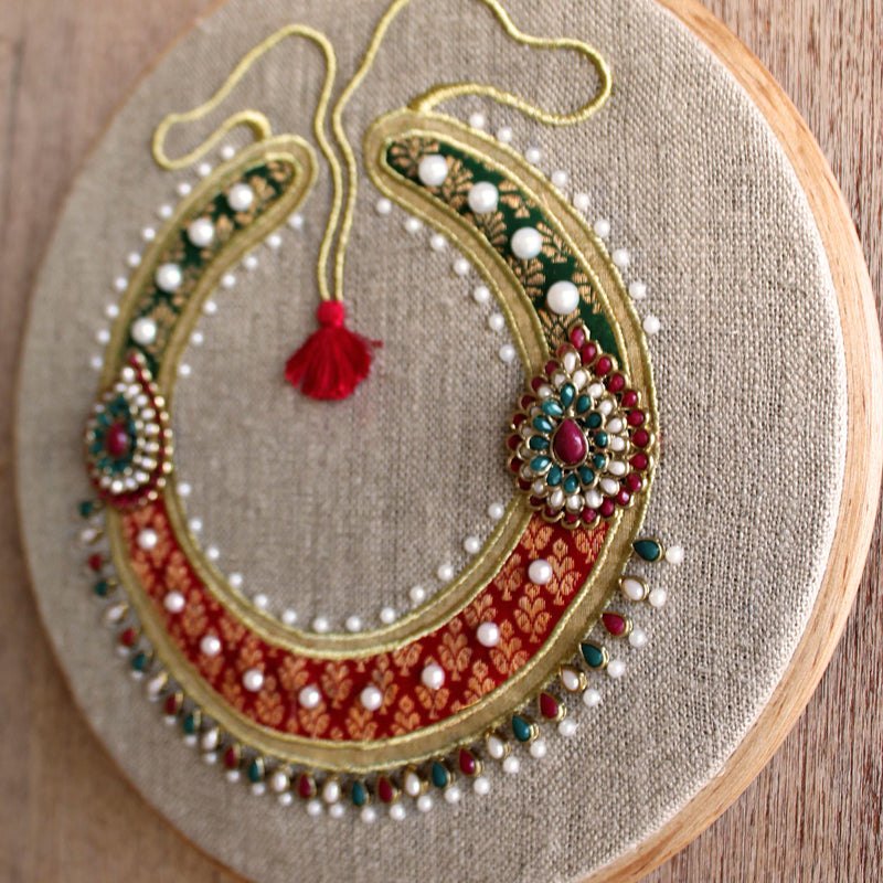Jewel hoops -Royal round necklece