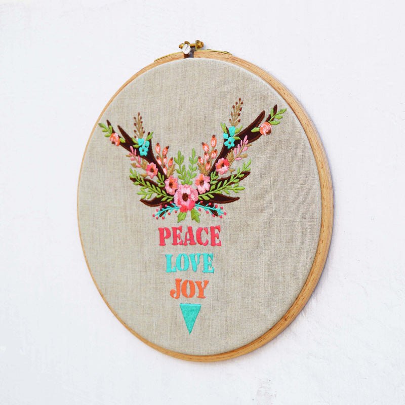 Christmas Embroidery Hoop, linen with multi colors, holiday gift, christmas words.