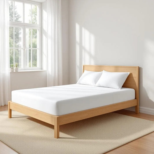 200TC, fitted sheet with pillow case, white pure premium cotton - Vliving