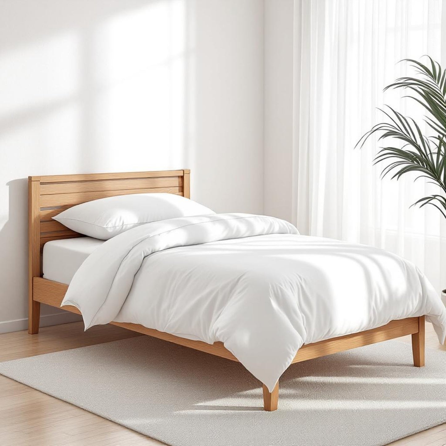 200TC Duvet cover, white premium cotton percale - Vliving