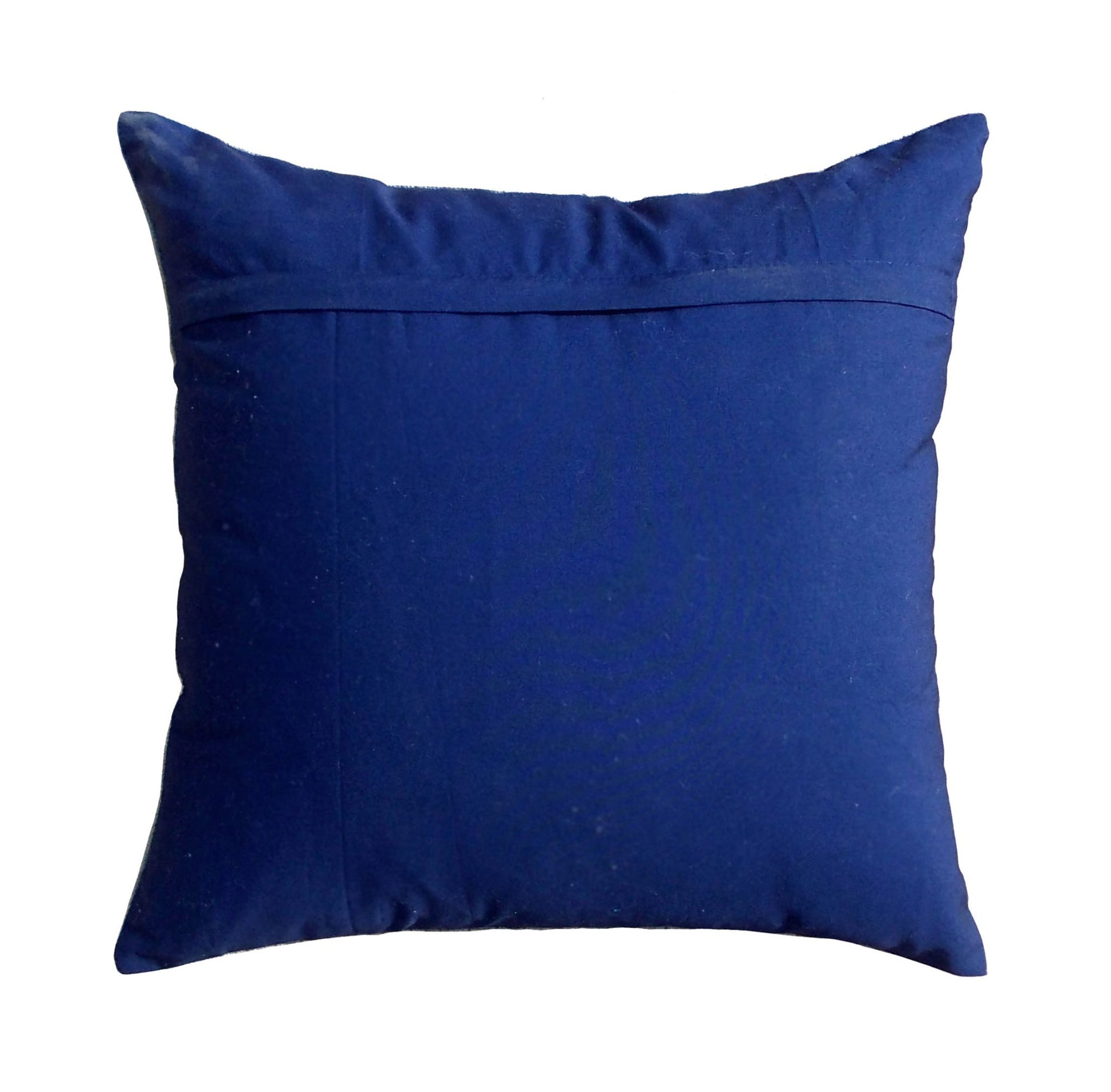 GONDAL ART Linen pillow cover, peacock motif, appliqued and embroidered pillow, size 16X16 inches