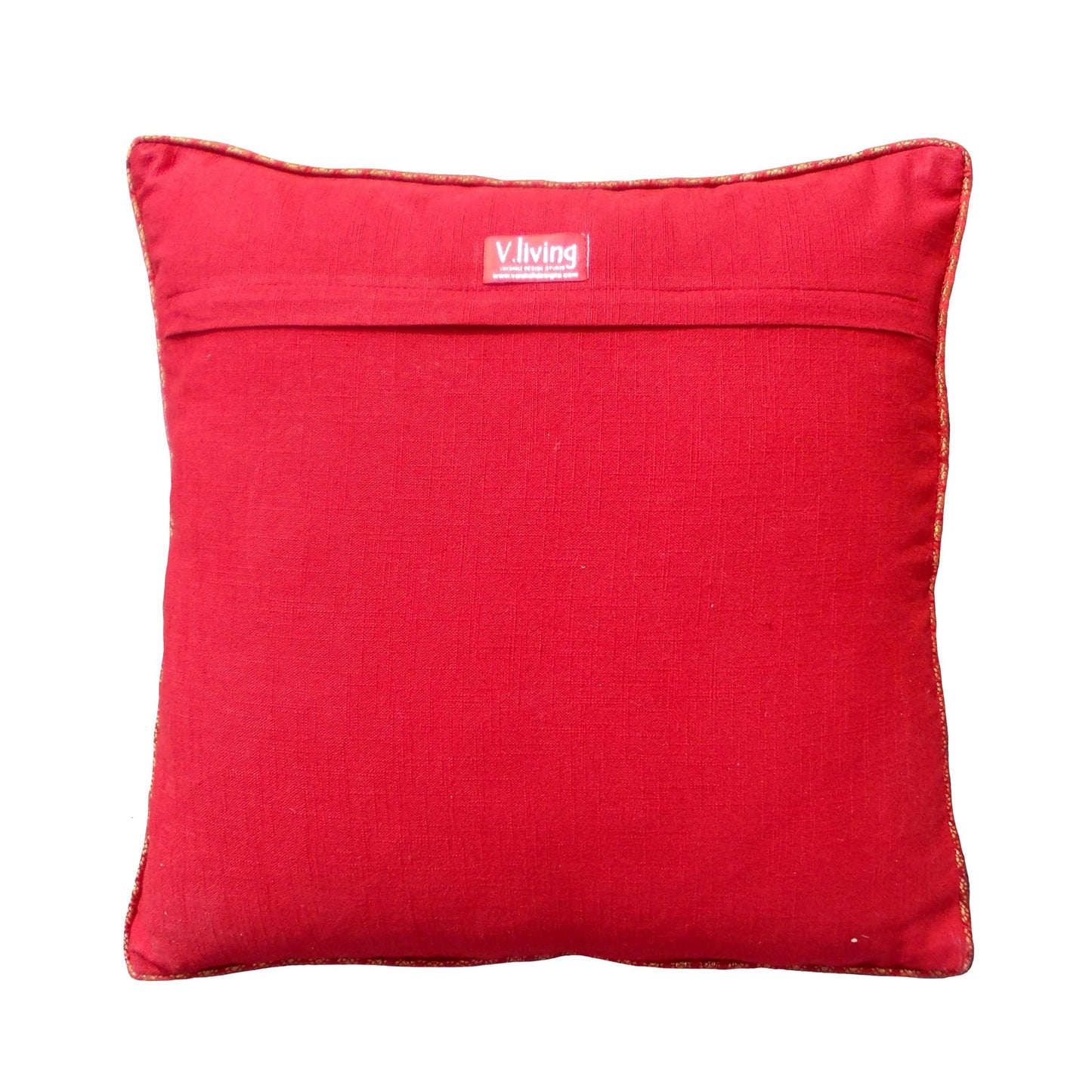 Valentine pillow cover, heart motif, linen with brocade combination