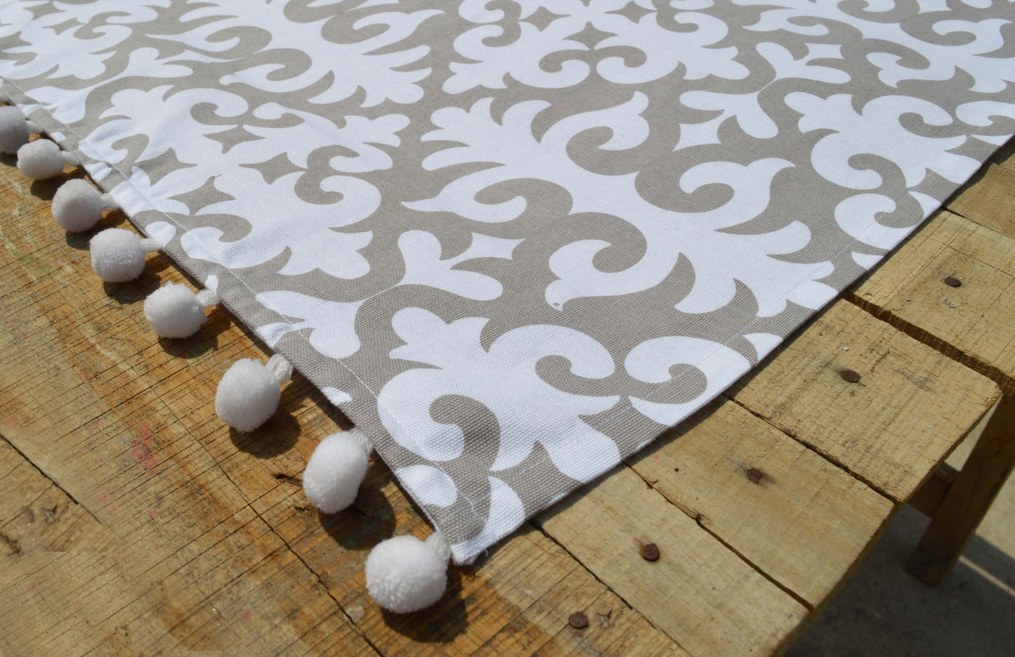 Kitchen towel, Grey print on white, moroccan print, 100% cotton, size 20"X28"