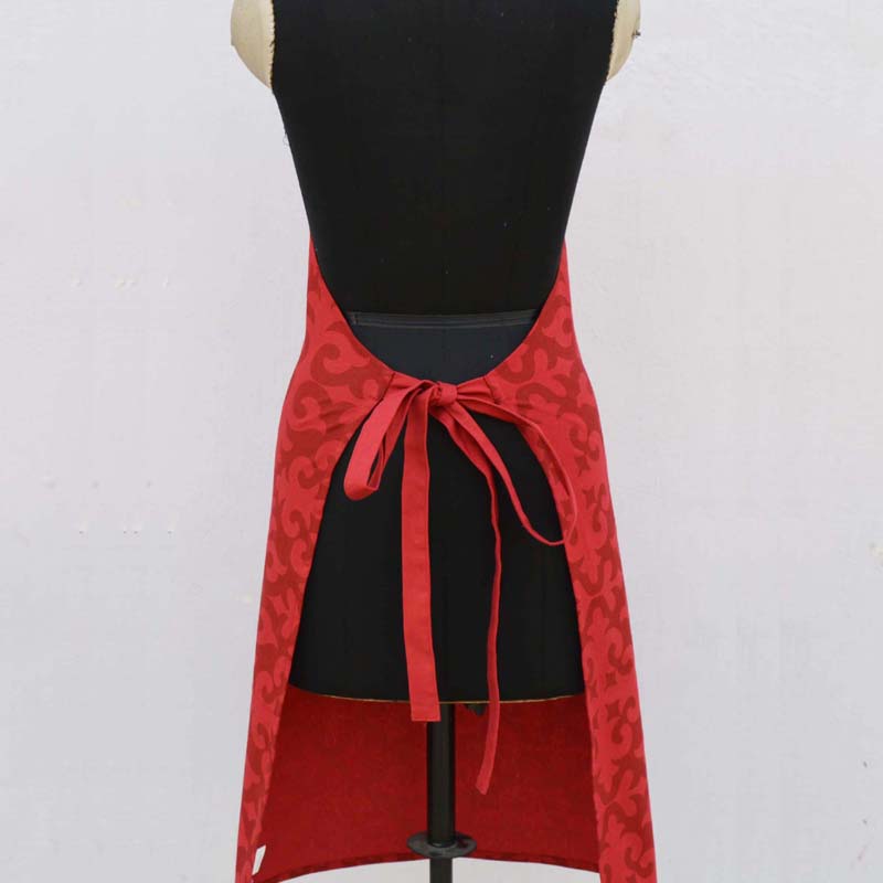 Christmas apron, moroccan print, red color, 100% cotton, kitchen accessory, size 27"X 35"