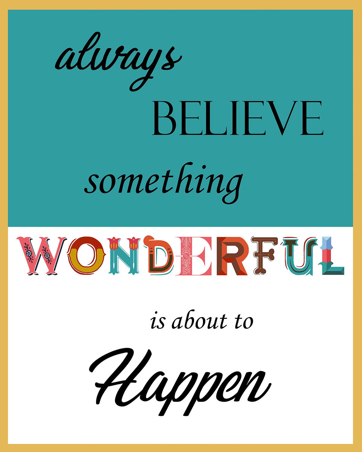 Wall art, digital print, quotes, laminated, 8X11 inches