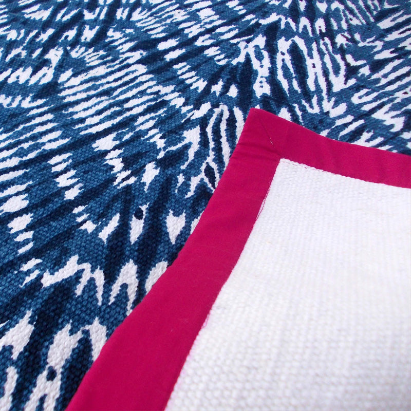 Cotton Rug- Shibori - Chevron Pattern cotton printed rug