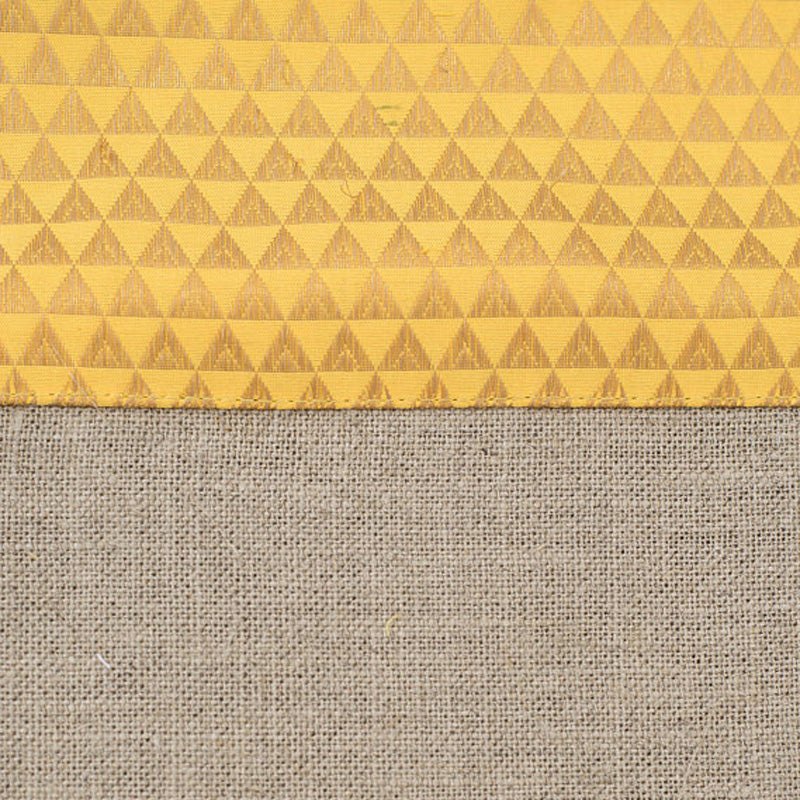 Linen and yellow brocade foldover clutch, bohemian look
