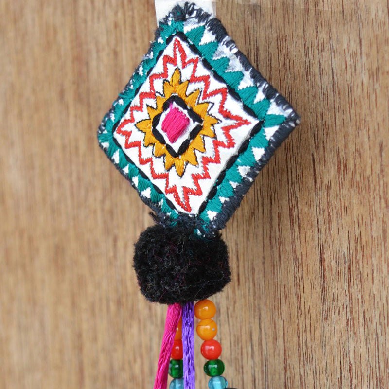 Multicolor tassel, handmade, boho bag charm, tribal, bohemian, moroccan size 5" or 12.5 cms