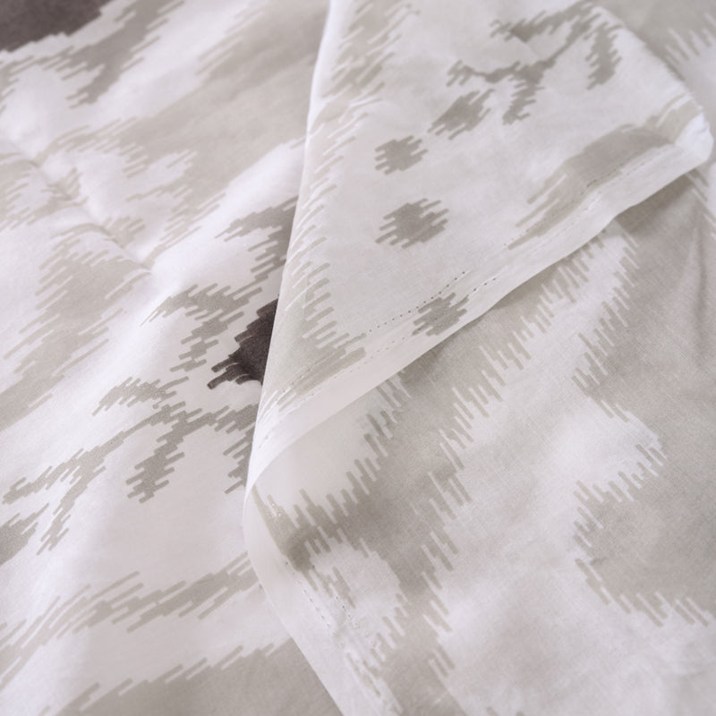 Grey Ikat print sheer fabric, ikat pattern cotton fabric