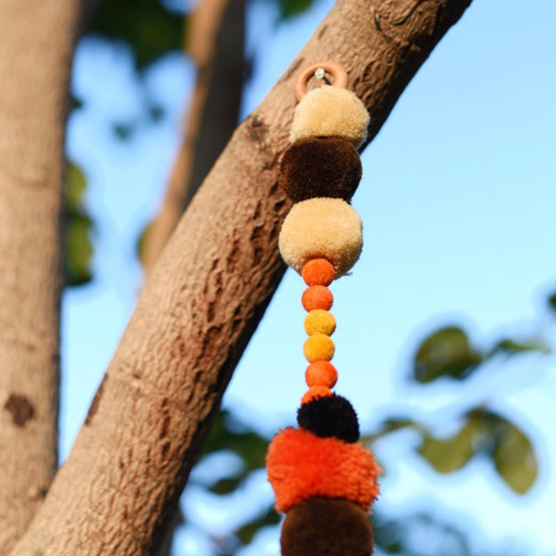 Pompom garland, earth colours, handmade, halloween decor, bohemian, home decor, size 1 mt