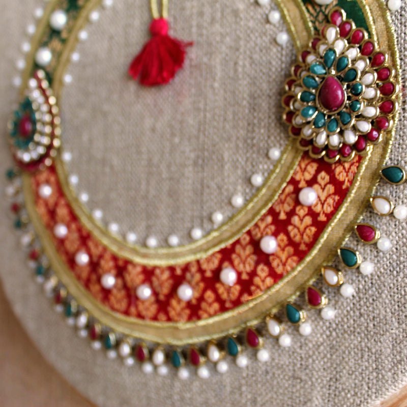 Jewel hoops -Royal round necklece
