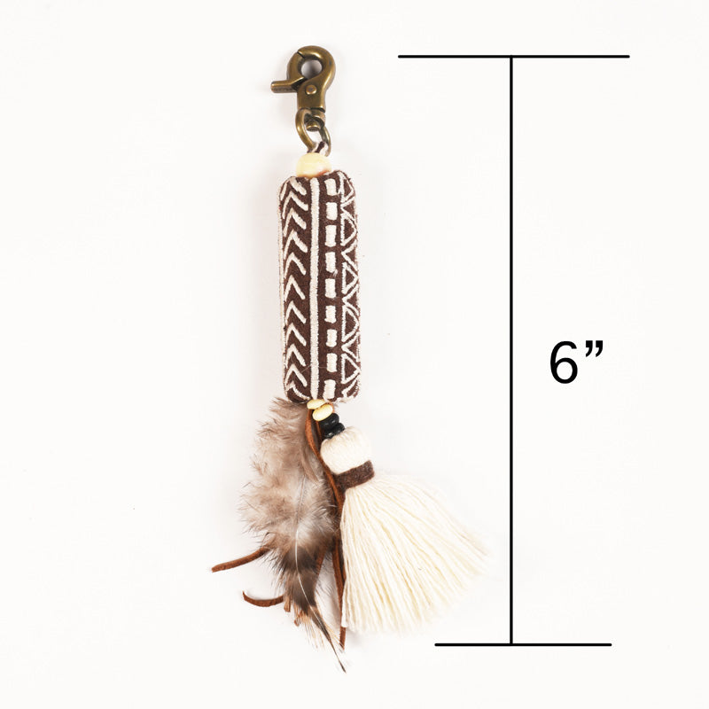 Tribal tassel, handmade, boho bag charm, gypsy charm