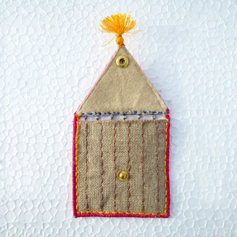 Pocket sqaure coin bag, wire holder, handmade, gift, bohemian, moroccan