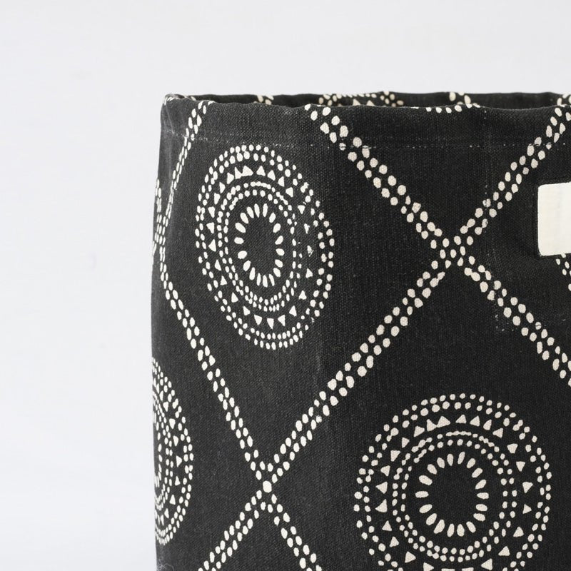 Canvas storage basket, hamong print in black and white, sizes available