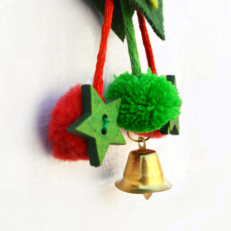 Christmas ornament, holly leaves, tassel, handmade, holiday charm