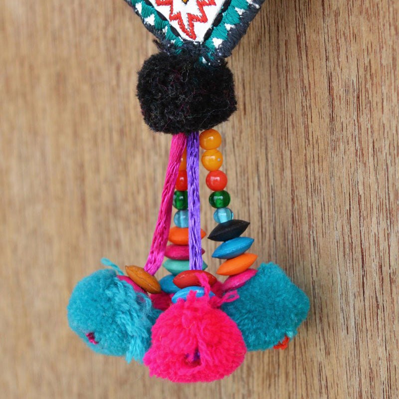 Multicolor tassel, handmade, boho bag charm, tribal, bohemian, moroccan size 5" or 12.5 cms