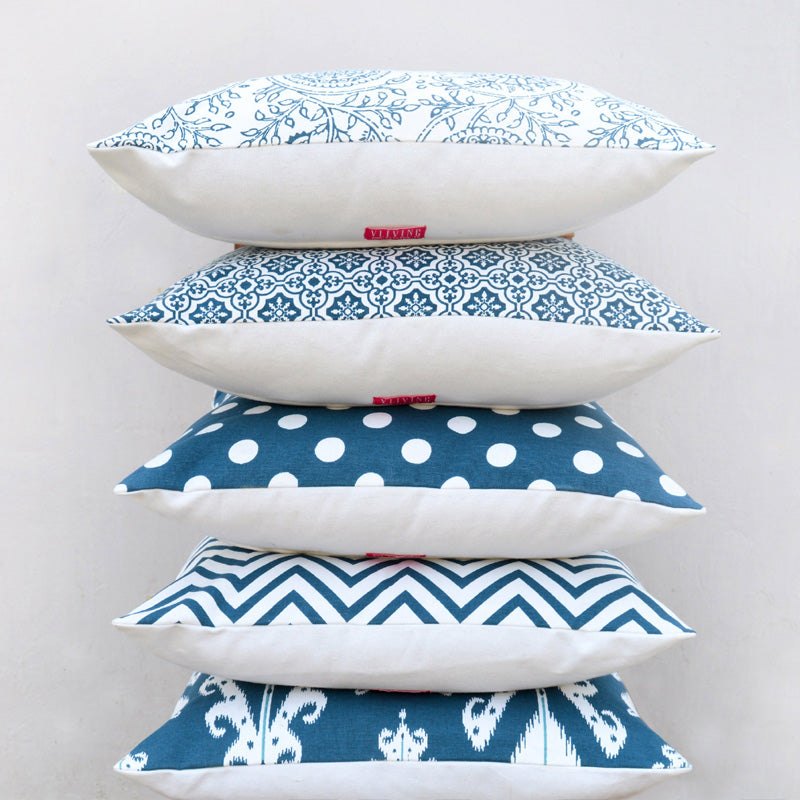 Ikat print, indigo pillow cover, cotton cushion cover