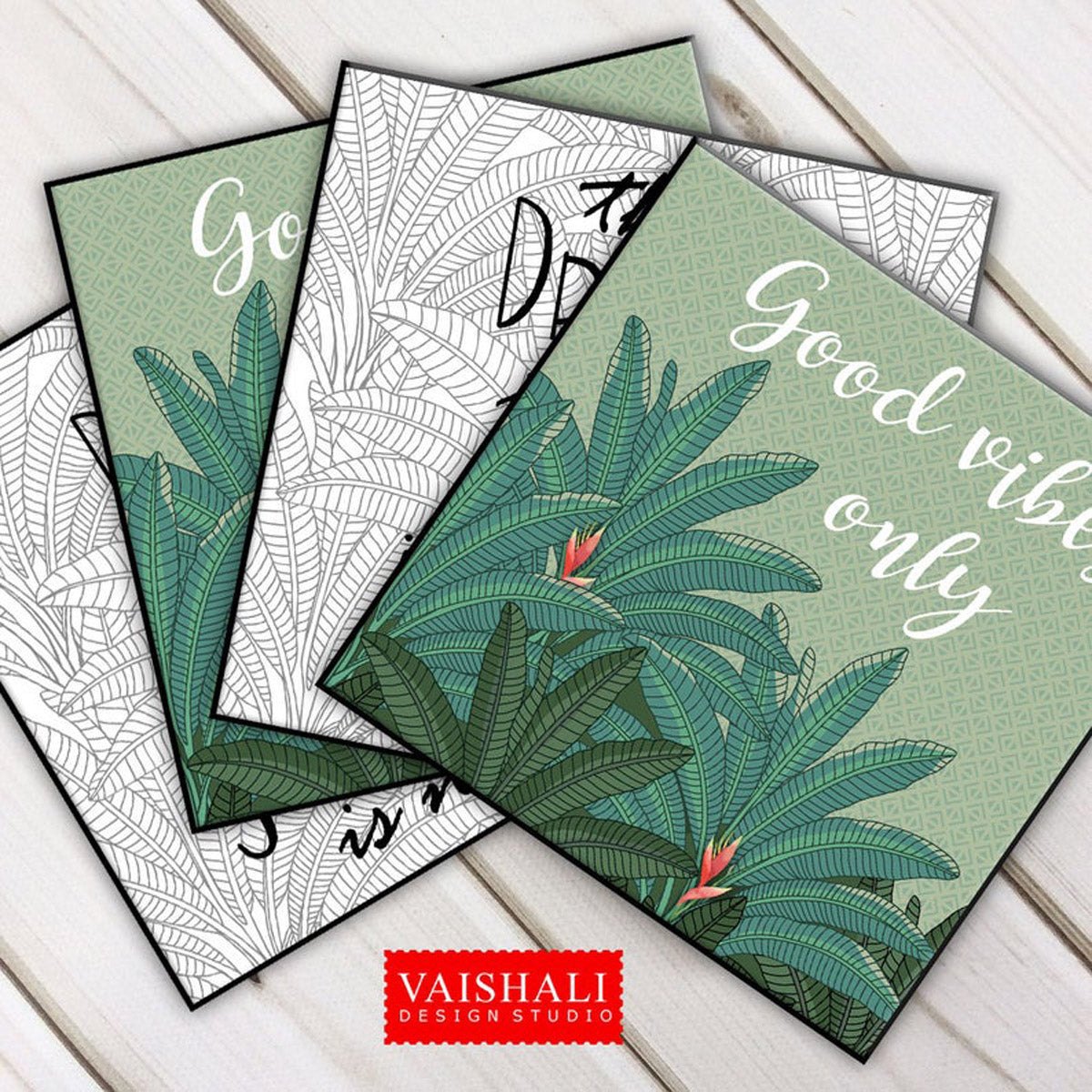 Pichwai art, botanical print, inspirational quotes, printable coasters, set of 4 designs, 3.8"X3.8"