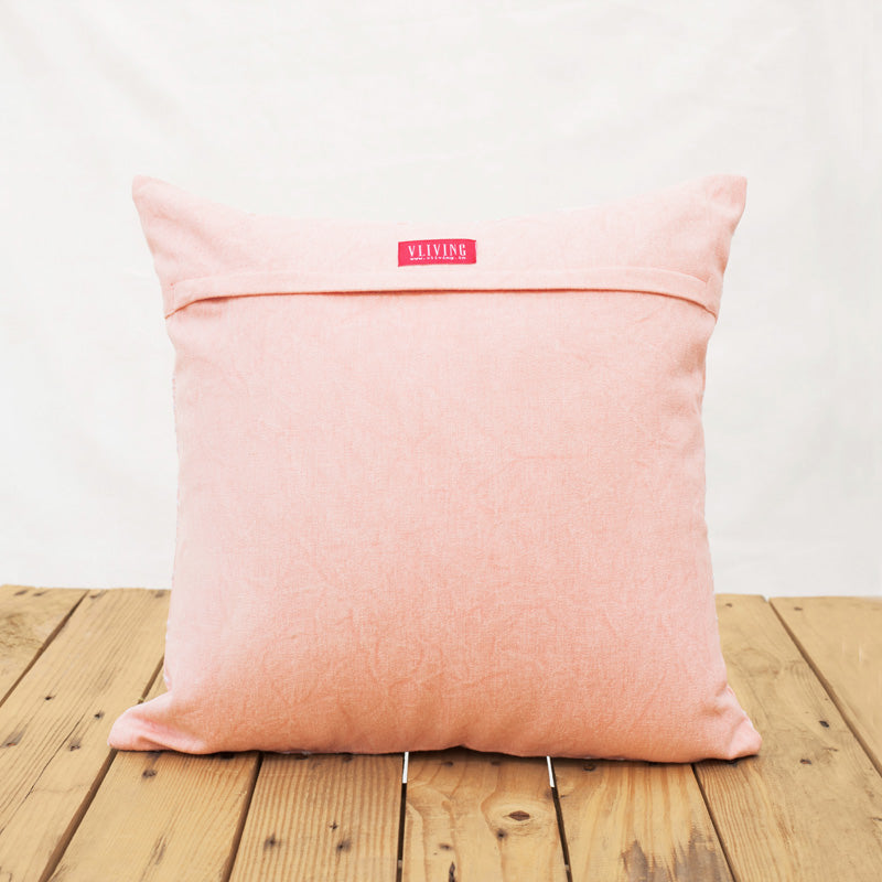 Chalkboard – bush pink pillow cover, aztec pattern embroidery