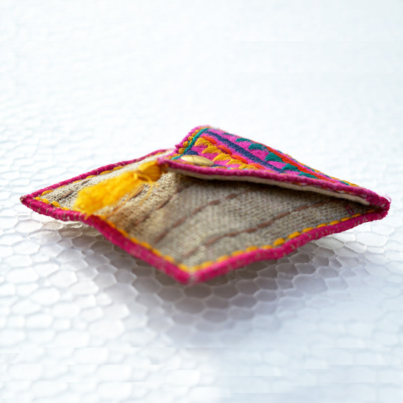 Pocket sqaure coin bag, wire holder, handmade, gift, bohemian, moroccan