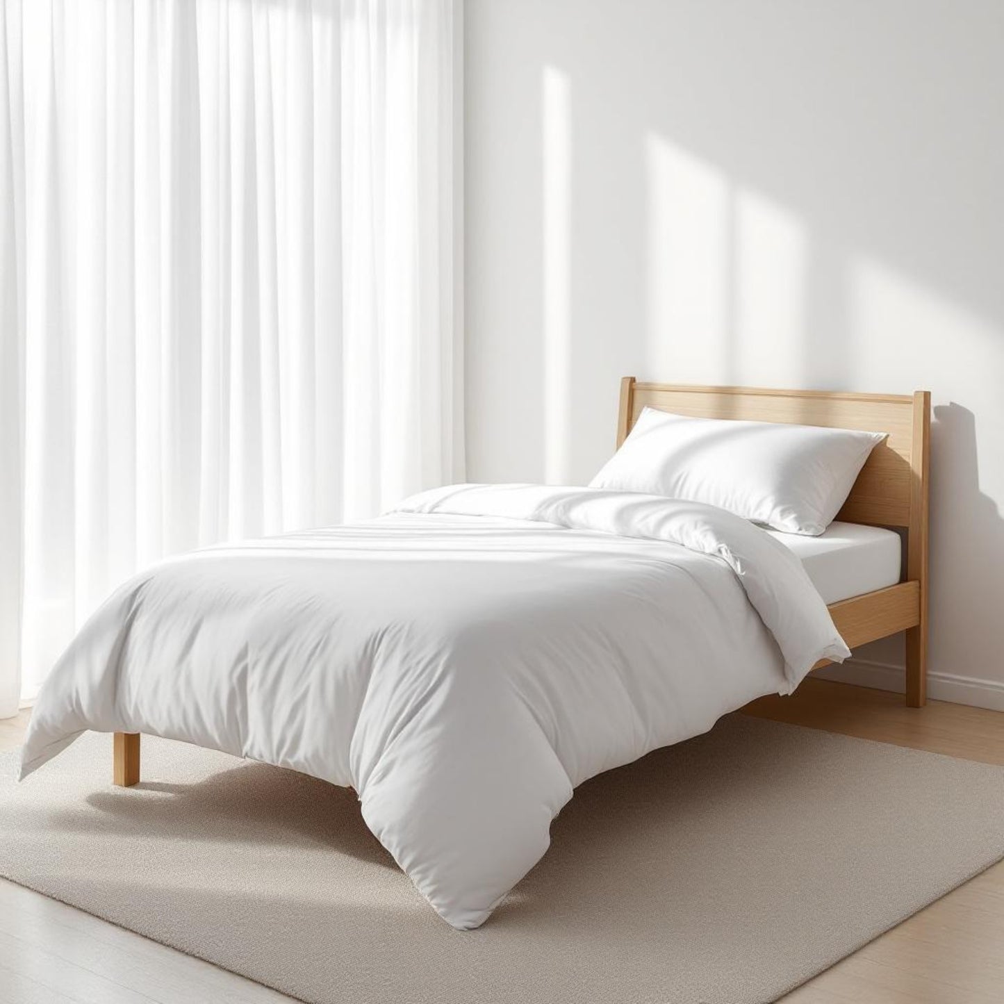 600TC Duvet cover, white luxury cotton satin