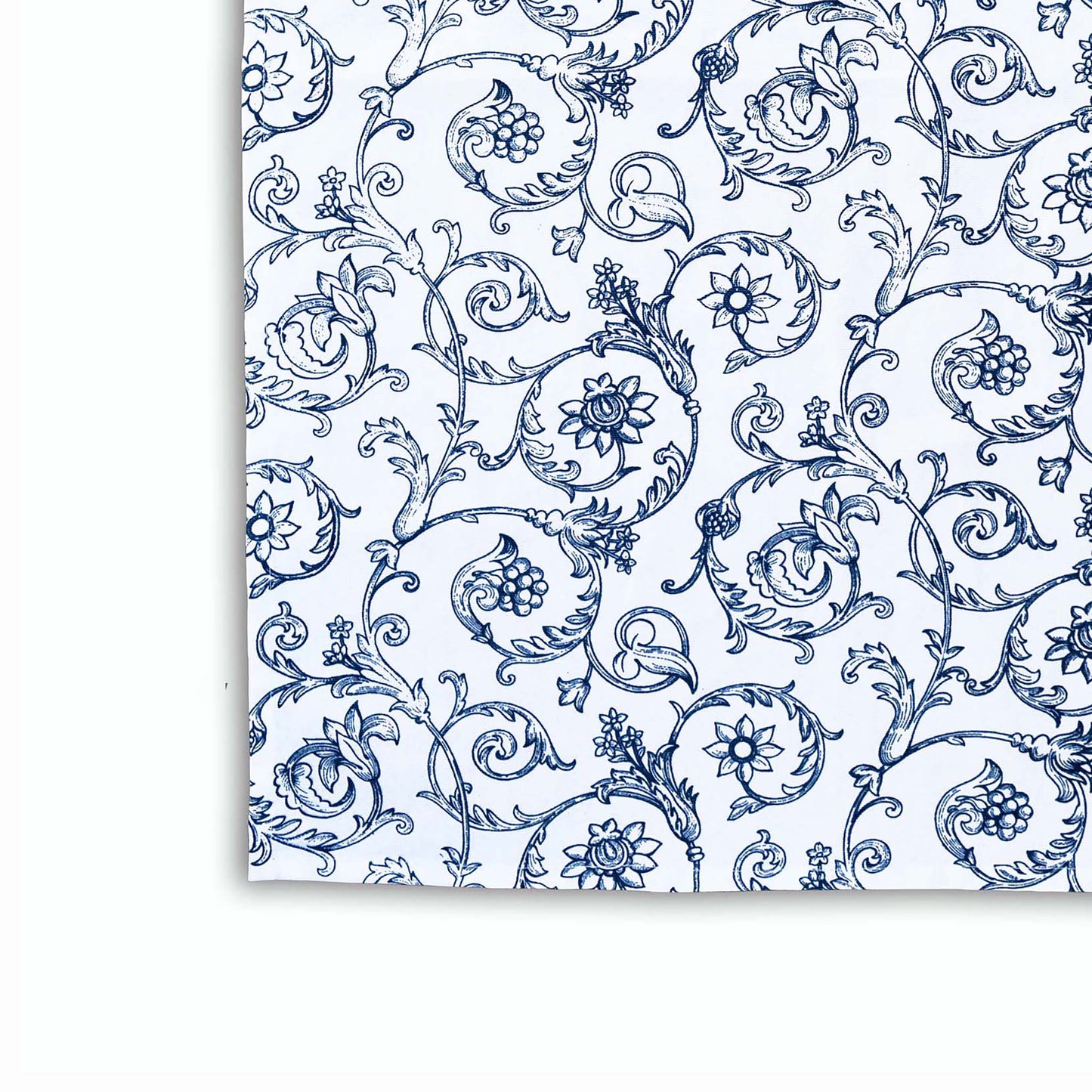 SWIRL cotton Table napkin, blue swirl victorian print on white