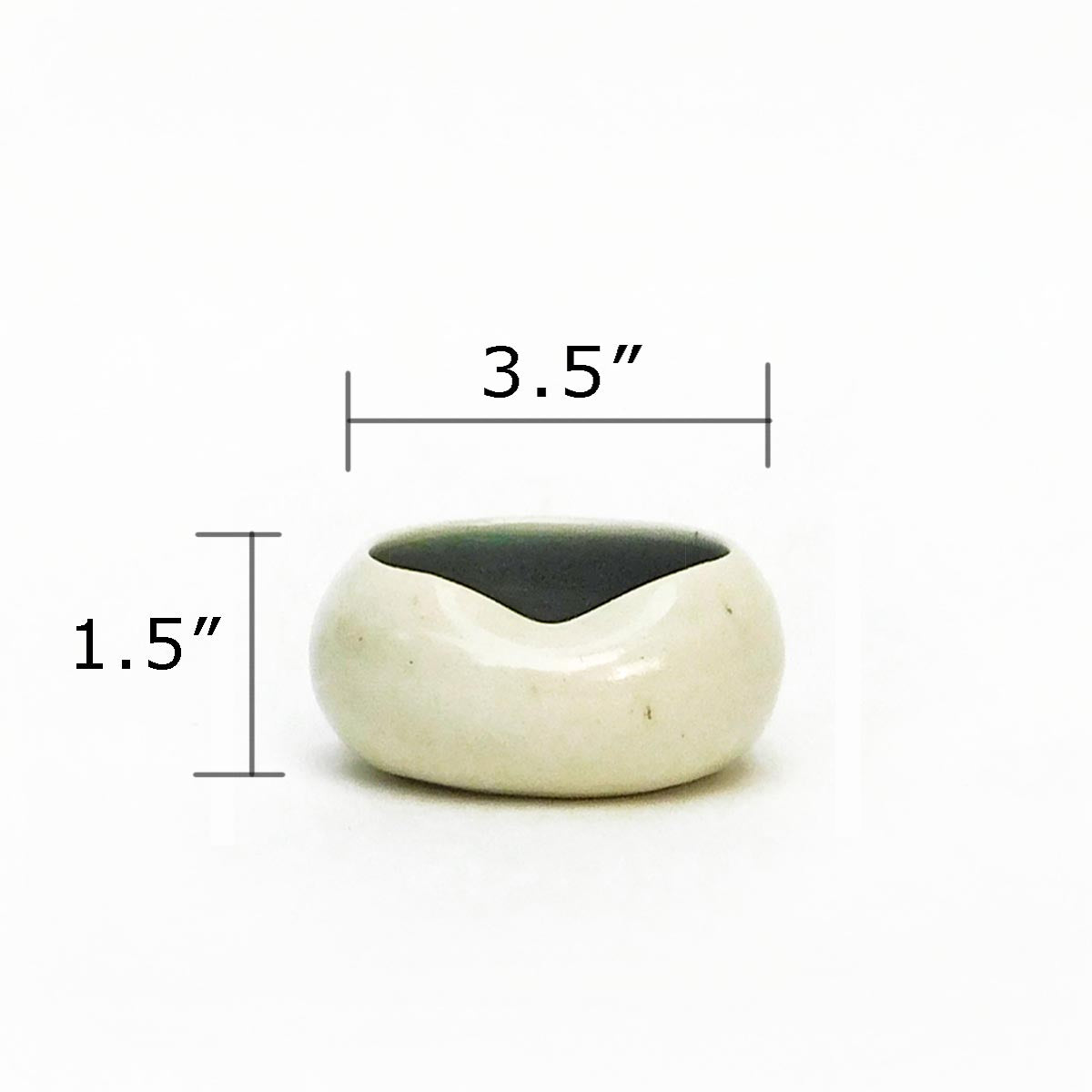 Calla Dessert bowl - Off white and Peacock Blue