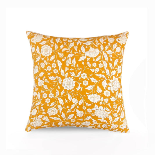 Yellow - Kalamkari cushion cover, Cotton pillow cover