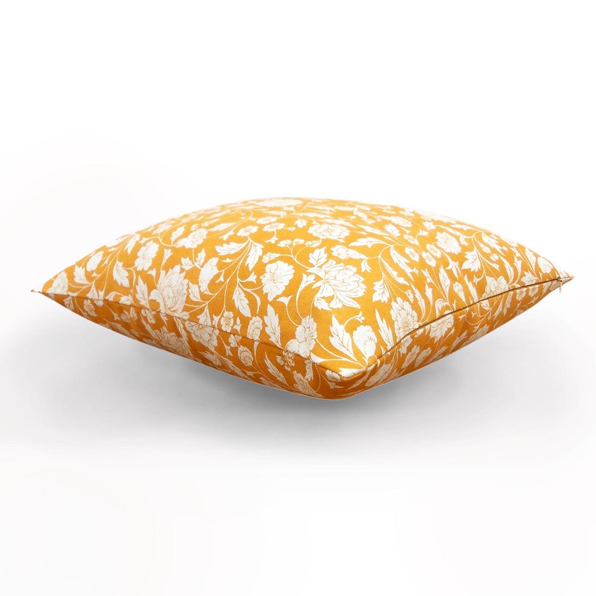 Yellow - Kalamkari cushion cover, Cotton pillow cover