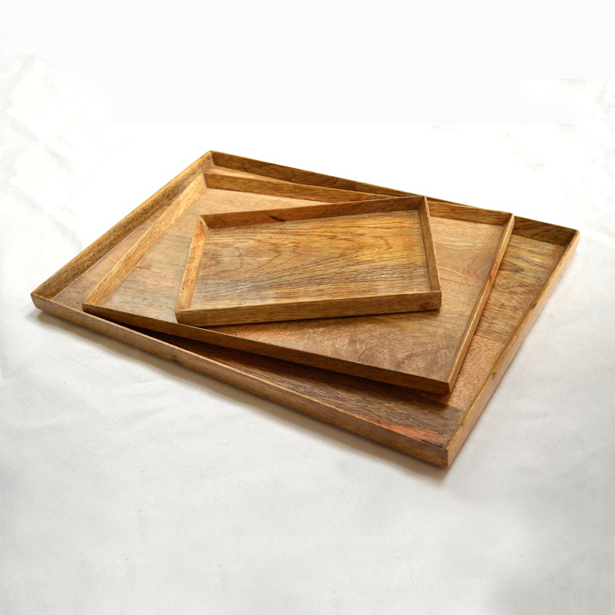 Wooden tray, set of 3 trays, rustic, mango wood, serving tray, farmhouse decor