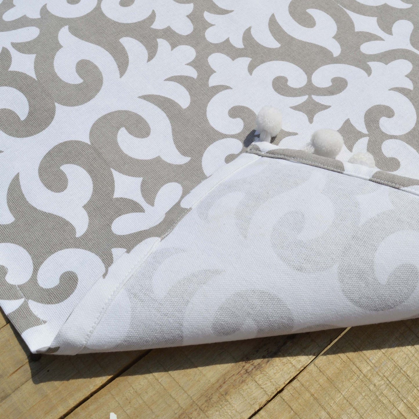 SHYRDAK Kitchen towel, Grey print on white, moroccan print, 100% cotton, size 20"X28"