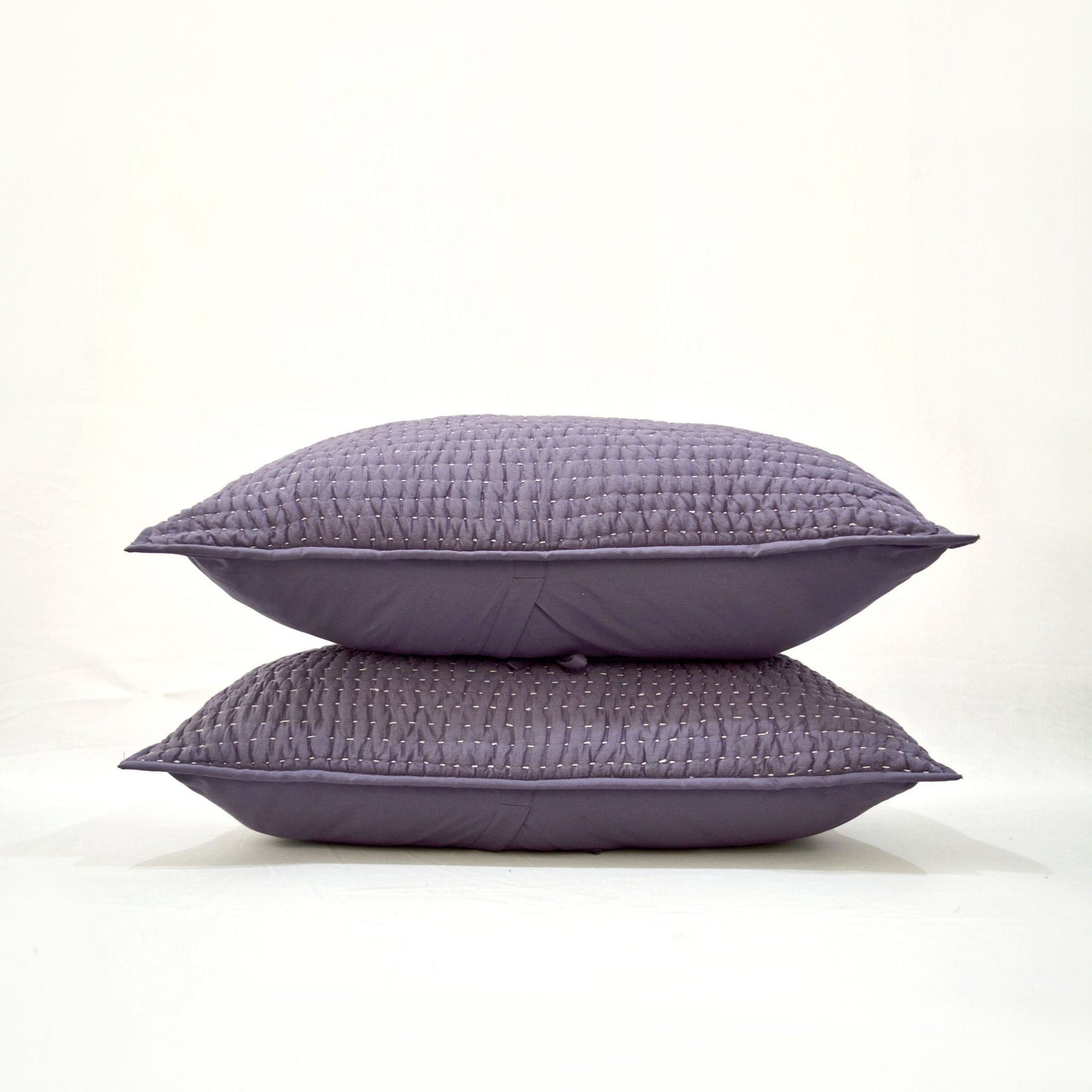 LAVENDER Kantha quilted bed set - stripe pattern quilting - sizes available