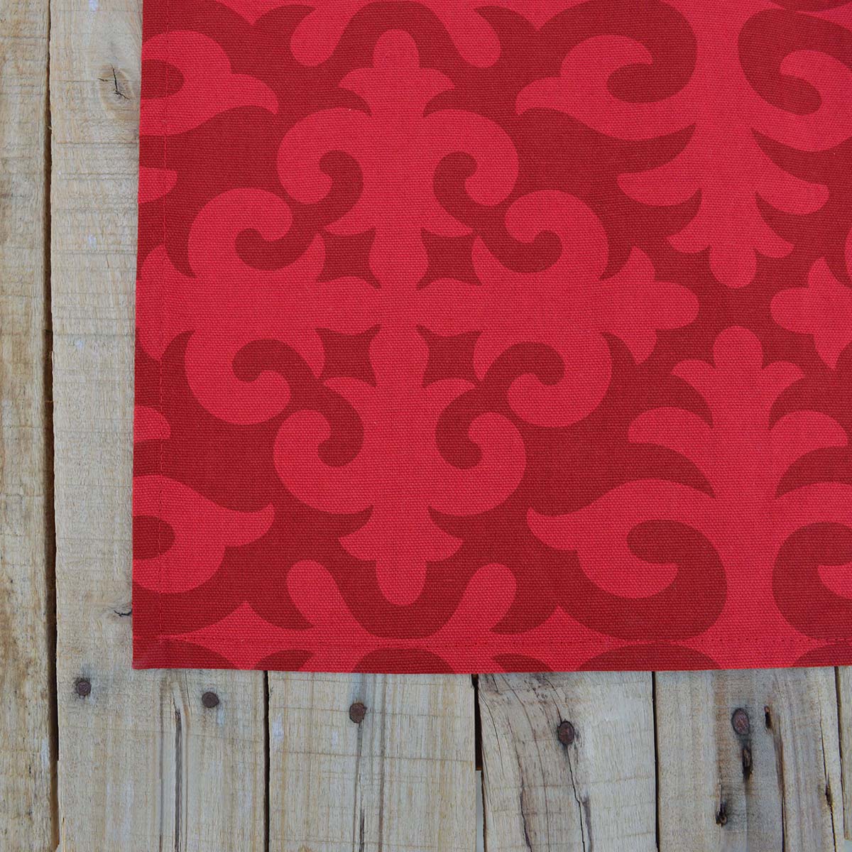 SHYRDAK Kitchen towel, red tone on tone print, moroccan print kitchen towel