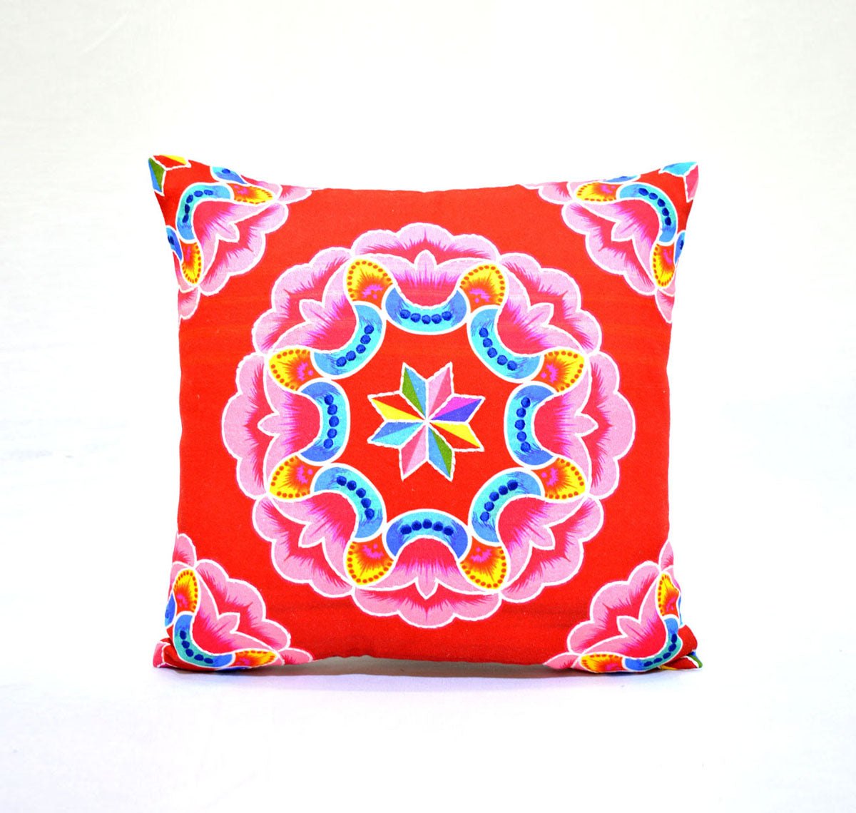 Truck art - multicolour floral print square pillow cover