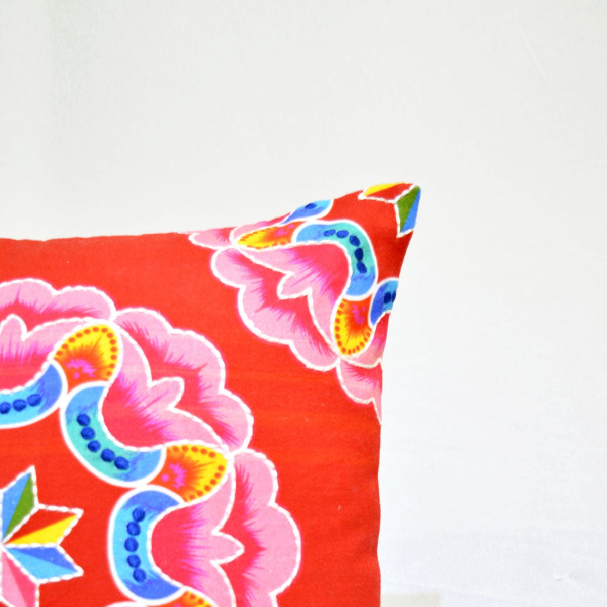 Truck art - multicolour floral print square pillow cover