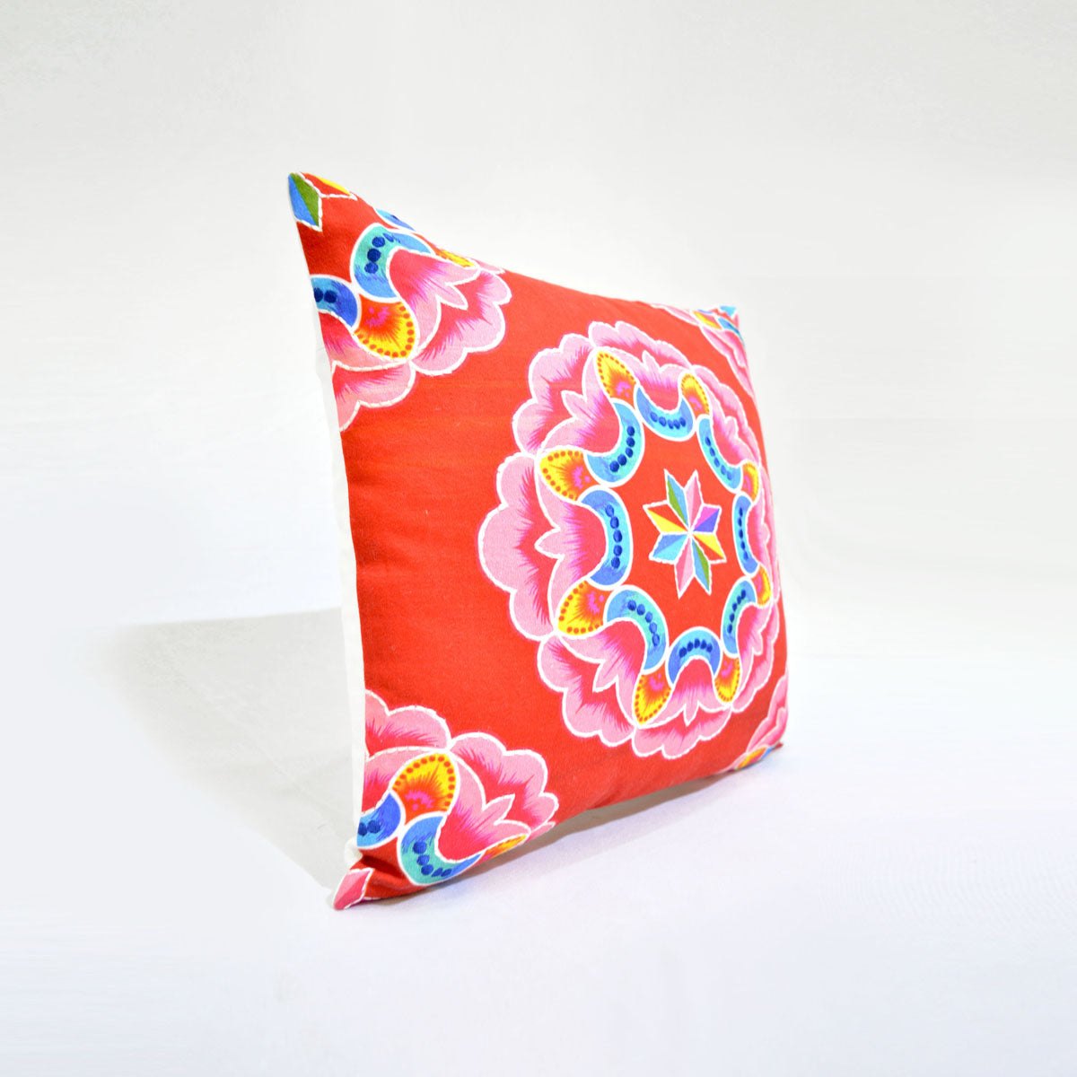 Truck art - multicolour floral print square pillow cover