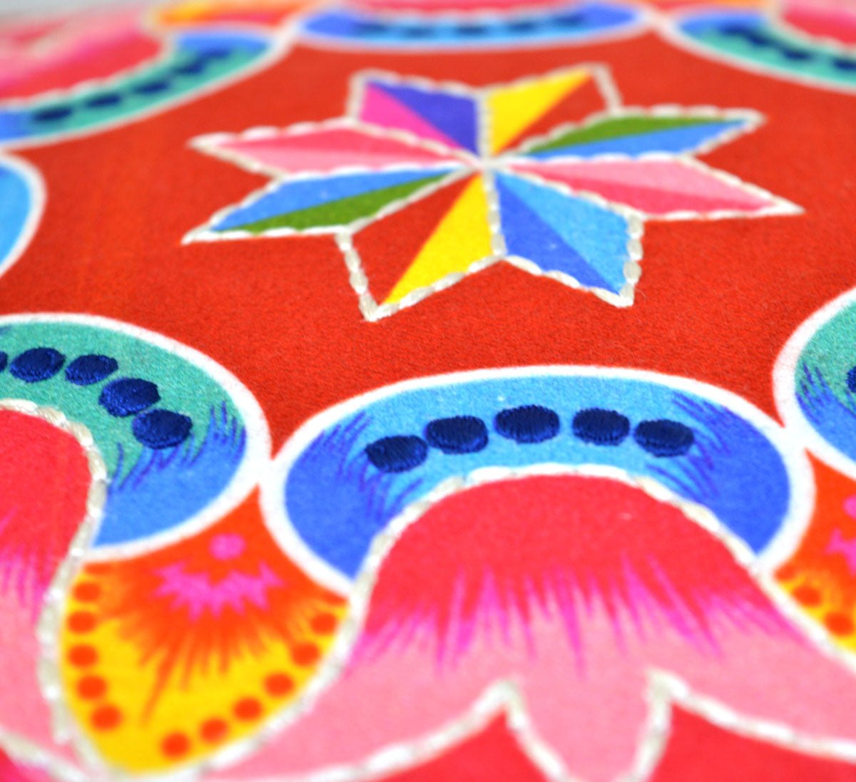 Truck art - multicolour floral print square pillow cover