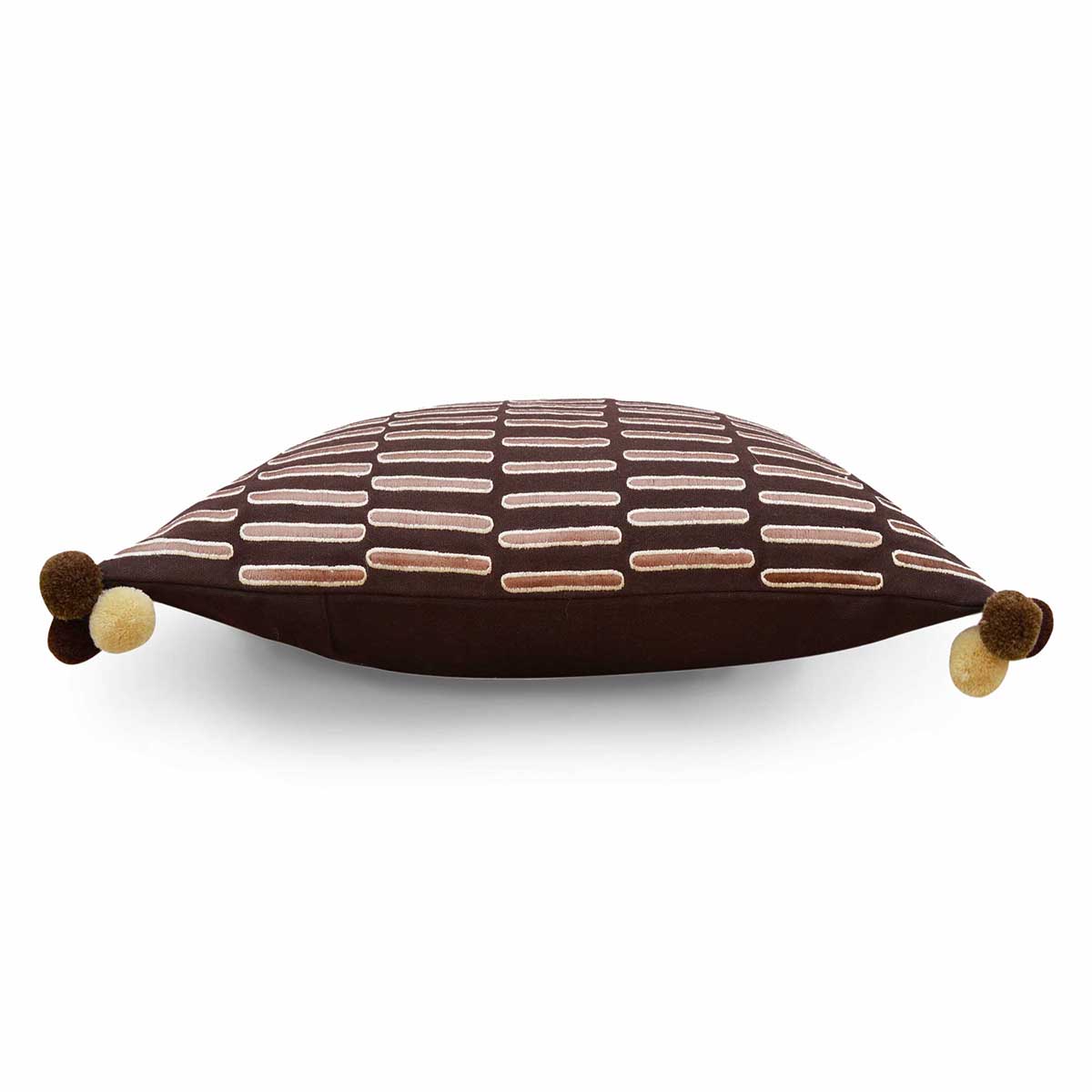 Mola - Brown and beige, pillow cover, embroidered cushion cover