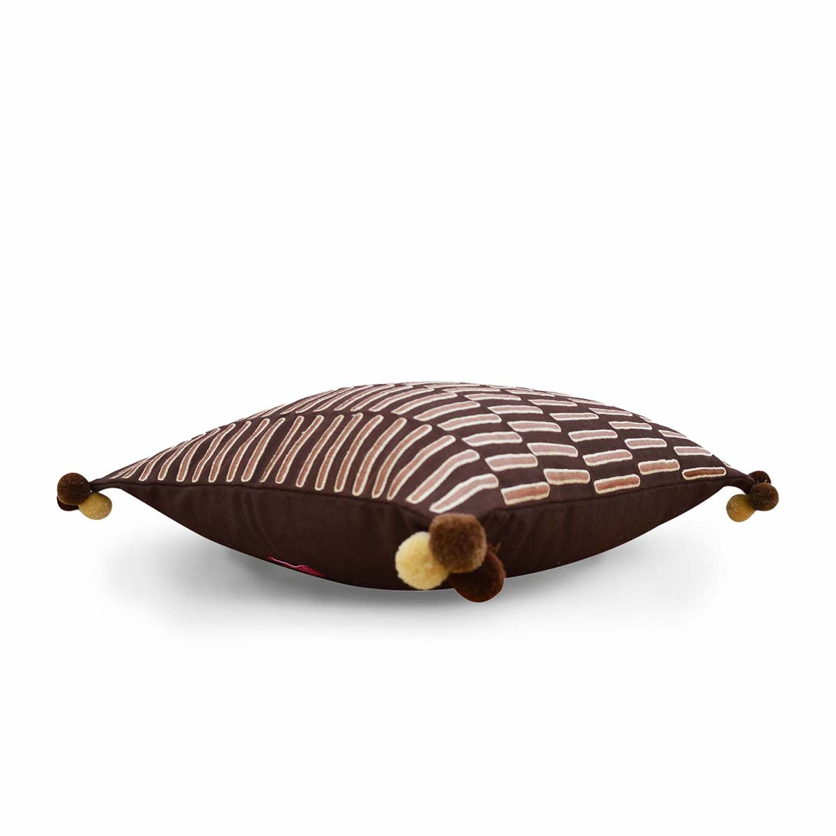Mola - Brown and beige, pillow cover, embroidered cushion cover