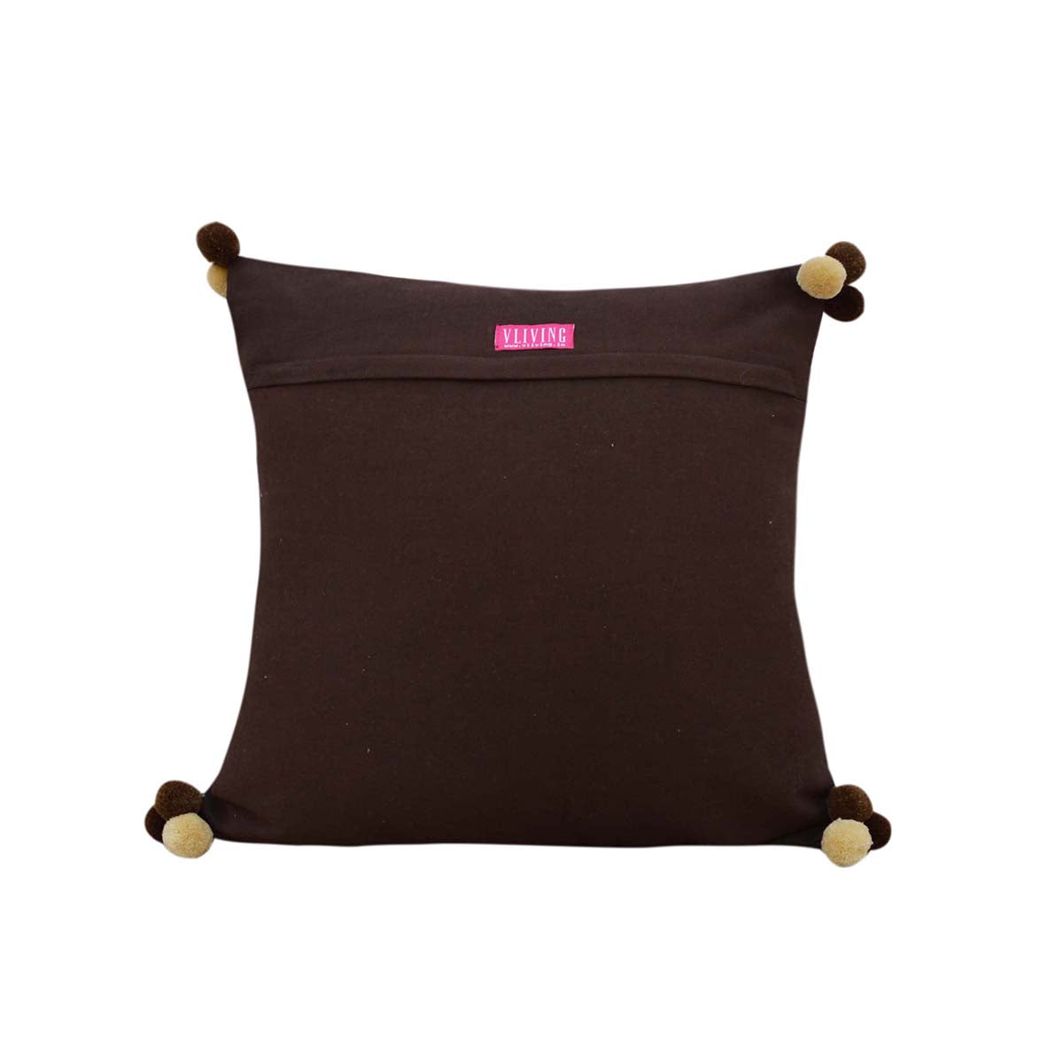 Mola - Brown and beige, pillow cover, embroidered cushion cover