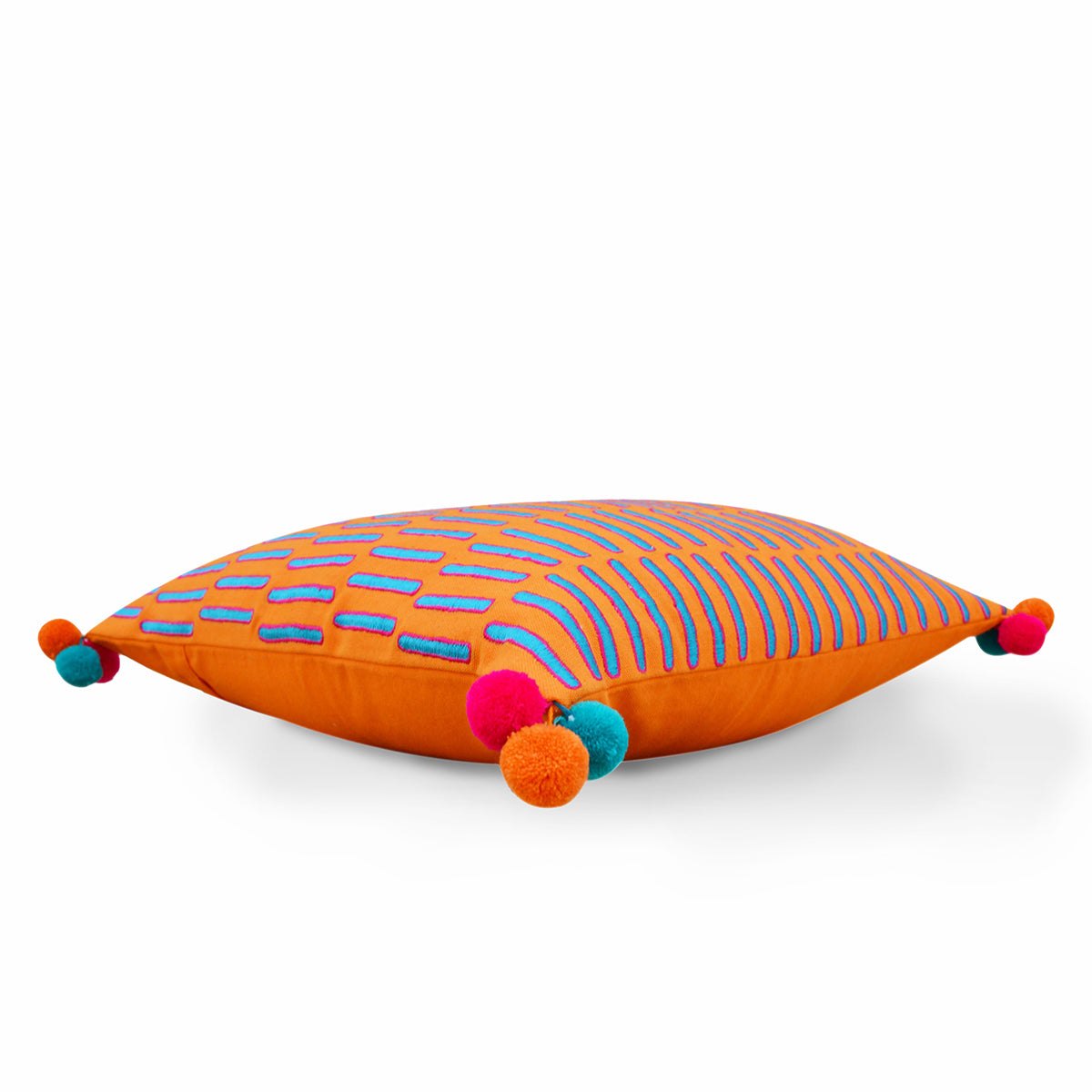 Mola - Tangerine pillow cover, embroidered pillow cover