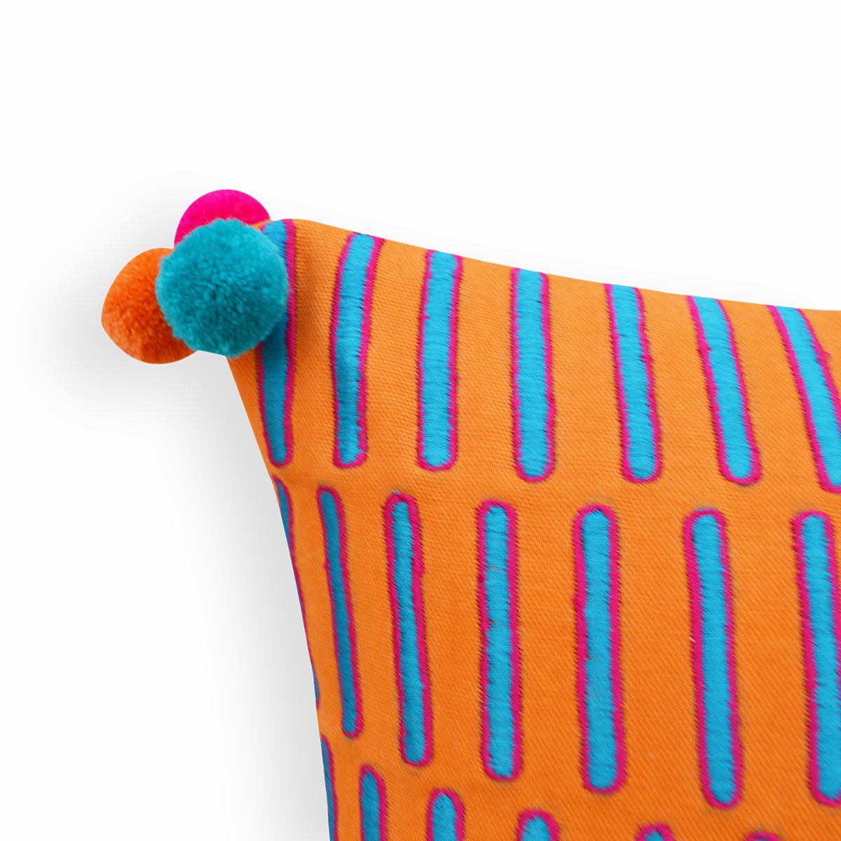 Mola - Tangerine pillow cover, embroidered pillow cover