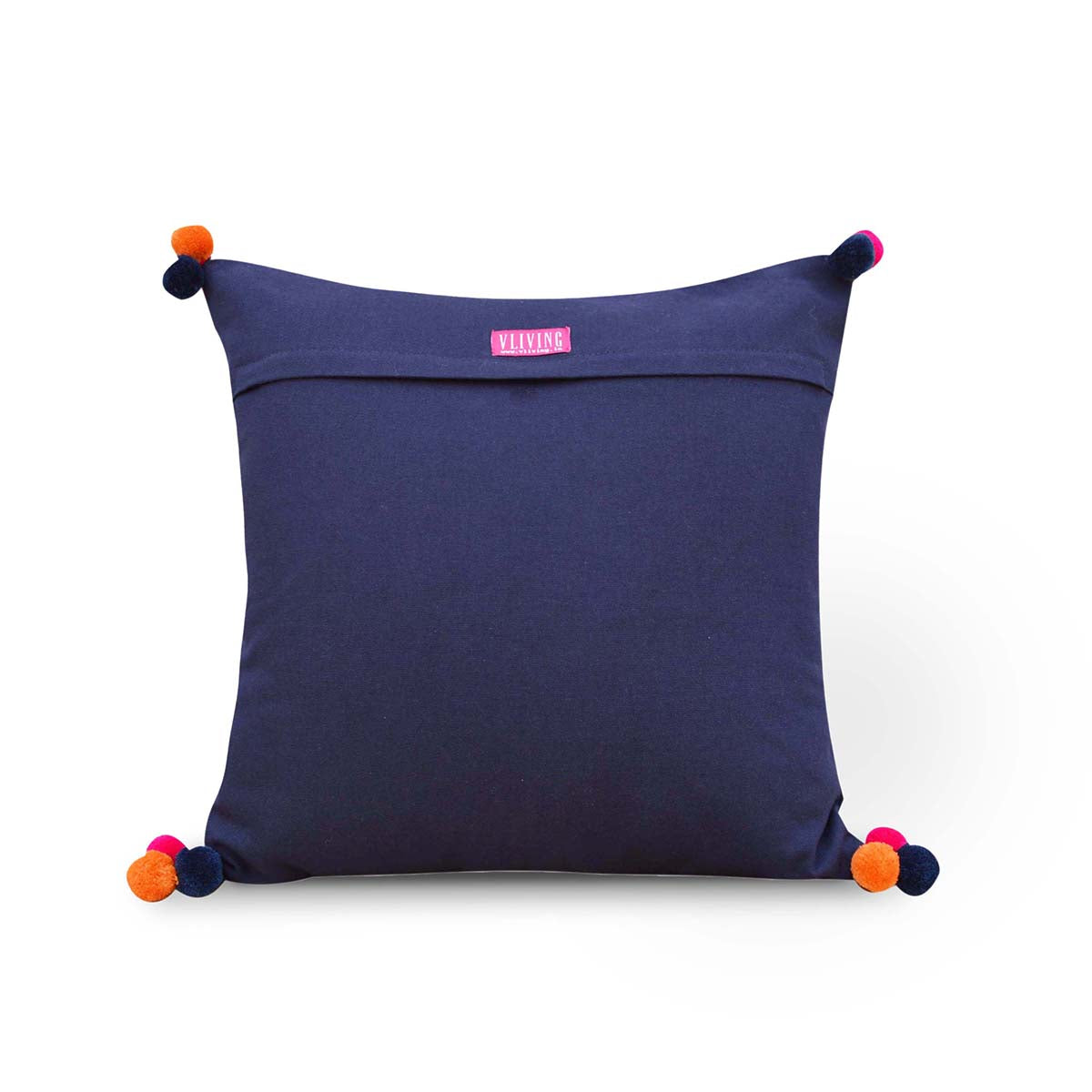 Mola - Pink and blue embroidered cushion cover
