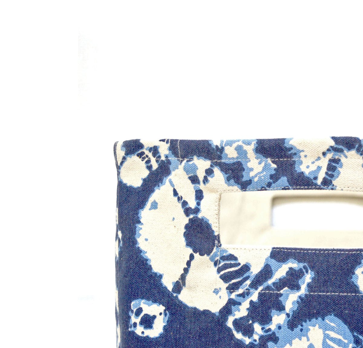 Square Canvas basket, shibori print, diamond pattern, blue and off white, storage basket, fabric bin, sizes available