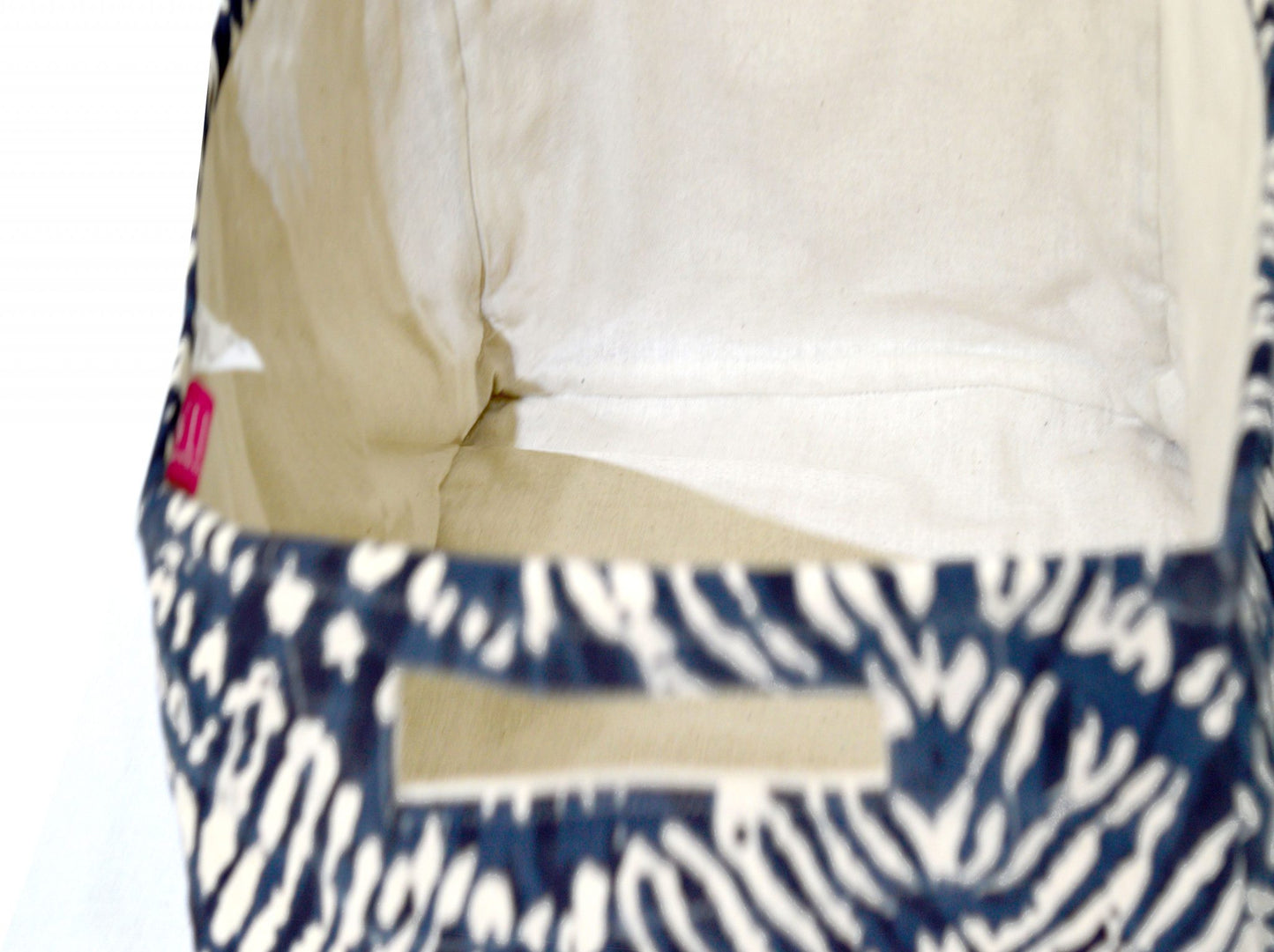 Square Canvas basket, Shibori print, chevron pattern, blue and off white, storage basket, fabric bin, sizes available