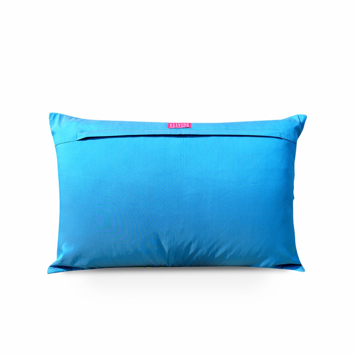 Kilim - Turquoise embroidered pillow cover, Poly taffeta cushion cover